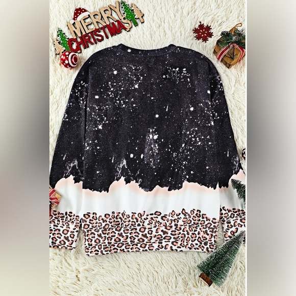LET IT SNOW Graphic Leopard Sweatshirt - Picture 4 of 4